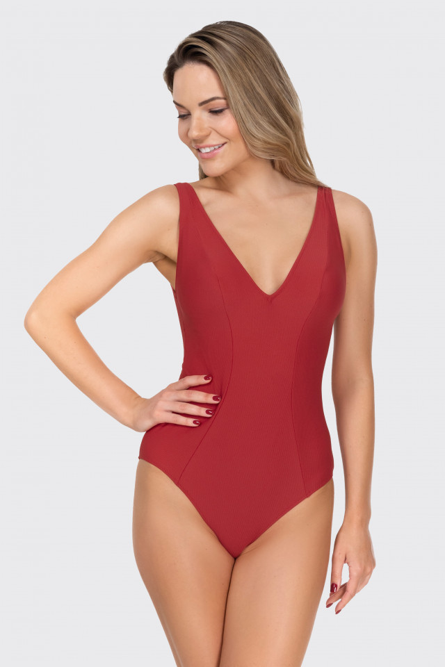 Swimsuit Future retro. Color: dark red